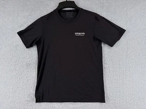 Patagonia Shirt Men Extra Small Black Short Sleeve Crew Neck 100% Polyester - Picture 1 of 14