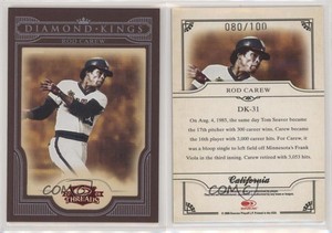 2008 Donruss Threads Diamond Kings Red Framed /100 Rod Carew #DK-31 HOF