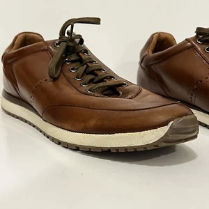 Men's Size 13 | Bacco Bucci | Sheepskin | Soft Brown Leather Sneakers - Picture 1 of 15