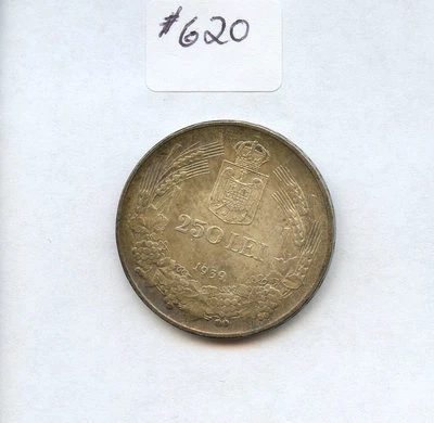 Romania 1939 250 Leis (#620) Toned Unc.  - Image 1 of 2