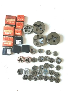 Lot of 44 Adjustable Round Threading Die 5/8, 9/16, 10-24, 10-32, New - Picture 1 of 8