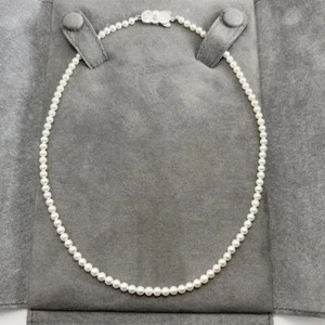 Mikimoto Necklace Baby Pearl 3.3-3.9mm approx 40cm Silver From Japan - Picture 1 of 7