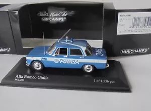 Alfa Romeo Giulia 1970 Polizia Minichamps 1/43 Diecast 1 de 1536 Limited - Imagen 1 de 6