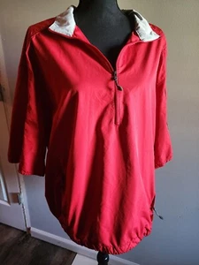 Nike Golf Short Sleeve 1/4 Zip Windbreaker Pullover Red Size XL - Picture 1 of 11