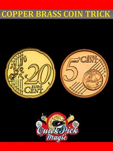 Ue Cobre Latón Monedas 20c-5c / Hecho de Real Euro Coins ! Truco Magia Cerca - Imagen 1 de 1