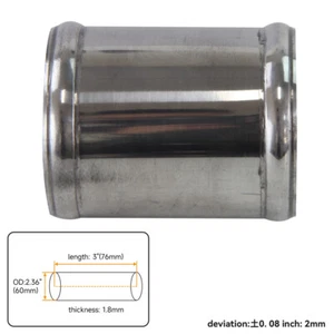 Alloy Aluminum Hose Adapter Joiner Pipe Connector Polished 60mm 2.36inch OD - Picture 1 of 9