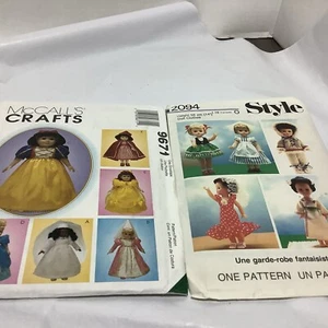 McCall's 9671 STORY BOOK 18" Doll Dresses Crafts And 2094 Style 14” Pattern New - Picture 1 of 5