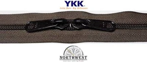 YKK Nylon Coil Zipper Tape # 8 Walnut 10 yards with 20 Black Zipper Sliders - Picture 1 of 1