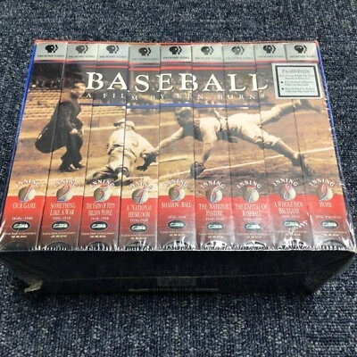 Baseball A Film by Ken Burns Nine Inning VHS Boxed 9 Tape  Set 1997 NEW Sealed - Image 1 of 3