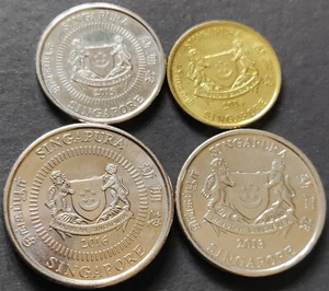 Singapore, Set of 50, 20, 10 & 5 Cents 2013-2017, Nickel Steel & Brass ( B-749 ) - Picture 1 of 2