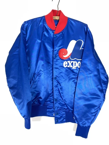 STARTER Montreal Expos Satin Bomber Jacket LARGE Cover