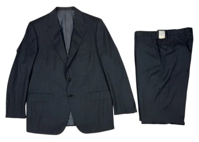 Traje de 2 piezas de lana D'Avenza gris a rayas talla 54 - 6 R EU | 44 R US | 37 W Foto 1 de 4