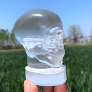 0.52LB Natural Selenite Raw Stone Material Mineral  SKULL Gypsum XK3616-05-A - Picture 1 of 10