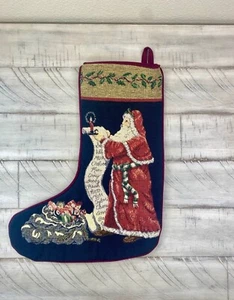 Vintage Style Santa With Naughty or Nice List Christmas Stocking - Picture 1 of 5