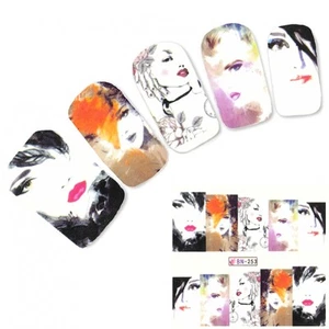 Tatuaje Nail Art Modelo Niña Estilo de Vida Pegatina Uñas Sticker - Imagen 1 de 2