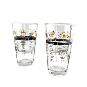 Libby Classic Cocktail Recipe Glasses 16.2 Oz MCM Style Cocktail Mixer Lot of 2 - Picture 1 of 6