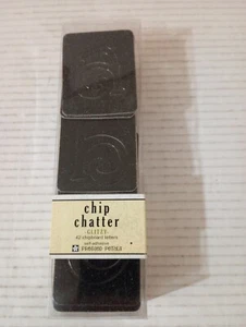 Chip Chatter Glitzy 42 Chipboard Letters Black Self Adhesive Pressed Petals 2.5" - Picture 1 of 3