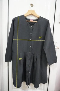 GUDRUN SJODEN tg L camicia cardigan tunica 100% seta top tasche grigio - Foto 1 di 6