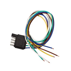 5 Way Flat Trailer Lights Wiring Harness Plug Connector 31-inch Extension Cable - Picture 1 of 7