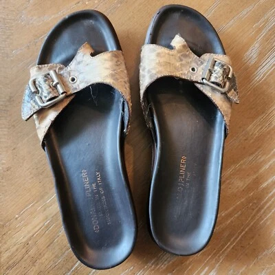 Sandalias de plataforma Donald J. Pliner Fifi de cuero talla 7 M con estampado de piel de serpiente Foto 1 de 4