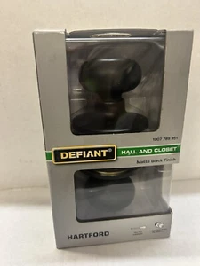 NEW Defiant Hartford Matte Black Hall/Closet Door Knob - Picture 1 of 1
