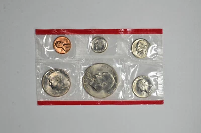 1973 D BU Mint Set Coins 1C 5C 10C 25C 50C $1 in Mint Cellophane - Image 1 of 3