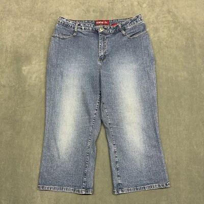 Jeans capri vintage de tiro alto Zana Di para mujer 18 azul elástico denim Foto 1 de 4