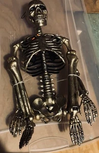 New Hyde and eek 36" Posable Skeleton Halloween Decorative Prop Gold - Picture 1 of 4