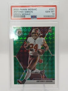 2020 Panini Mosaic Antonio Gibson #227 Green Mosaic PSA 10 - Gem Mint! - Picture 1 of 2