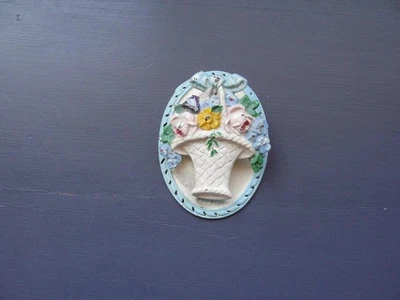 Hubley Antique Cast Iron Flower Basket Decorated Metal Door Knocker Stamped 13 - Image 1 of 4