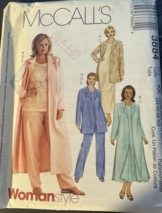 McCall's Womanstyle pattern 3884 Womens/Petite Duster, Pants, Top sz 26W-32W unc - Picture 1 of 2