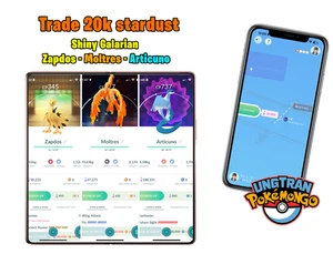 Shiny Galarian Moltres - Zapdos - Articuno TR-DE 20k star-dust - Picture 1 of 4