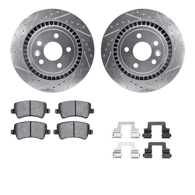 For Volvo XC60 10-17 Drilled & Slotted Rear Brake Kit w Semi-Metalic Pads - Image 1 of 2
