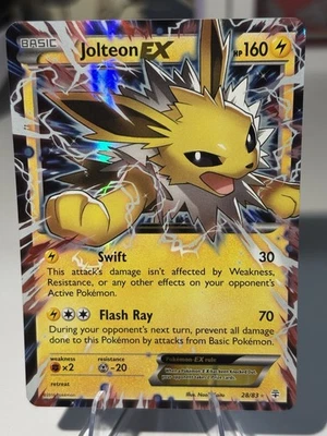 Pokemon 2016 XY Generations Jolteon EX #28/83 Rare Holo LP - Image 1 of 4