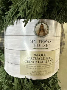 NEW My Texas House Cedar natural feel 9ft Garland Christmas - Picture 1 of 3