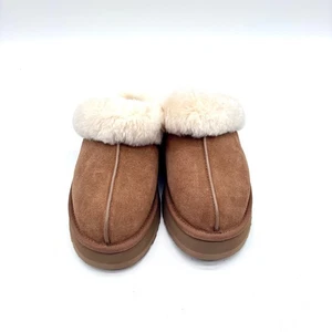 UGG Women's Disquette Platform Sheepskin & Suede Round Toe Slippers Size 7 - Picture 1 of 6