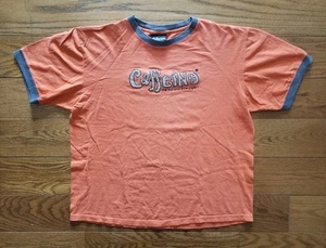T-shirt vintage anni 90 2000 Caffeine Records arancione uomo taglia large made USA - Foto 1 di 6