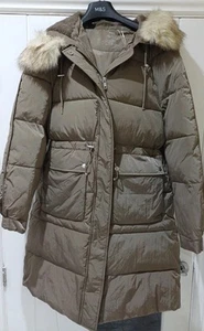 M&S Collection Thermowarmth Puffer Coat UK SIZE 14 MOCHA - Picture 1 of 14