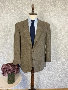 Vintage Giorgio Armani Wool Mix Shoulder Paded Beige Mens Blazer 44, EU 54 - Picture 1 of 12