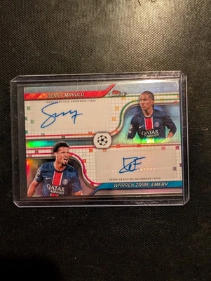 2024-25 Topps Finest UCC Senny Mayulu & Warren ZAIRE-EMERY DUAL Auto PSG - Image 1 of 2