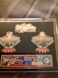 NY YANKEES LIMITED EDITION WORLD SERIES 2000 RIVALRY PIN SET - Picture 1 of 2