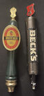 Becks Beer Taps Key Steel Draft Tap Handle Knob & Wooden Tap German Beer