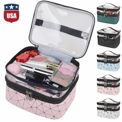Professional Large Cosmetic Case Makeup Bag Storage Handle Organizer Travel Kit - Image 1 of 4