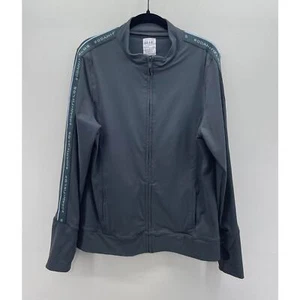 Rodan + Fields Logo Sleeve Gray Light Blue Lightweight Zip Front Active Jacket - Picture 1 of 5