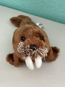Aurora Mini Flopsie Walrus 8" Plush Animal Toy - Picture 1 of 5