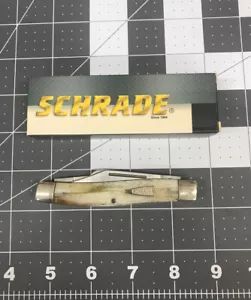 S-8WM Schrade Senior LG White Marble Like Handles Pocket Knife - Picture 1 of 3