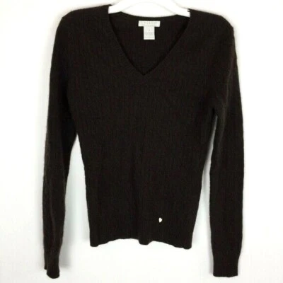 Tweeds Sweater Women's Small Brown 100% 2-Ply Cashmere Long sleeve Cable Knit - Image 1 of 4