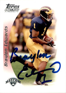 Braylon Edwards Signed 2005 Topps Rookie Card #149 Michigan Wolverines