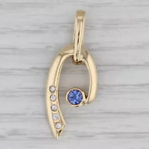 Colgante De Diamante De Tanzanita De 0.50ctw En Oro Amarillo De 14k - Imagen 1 de 5