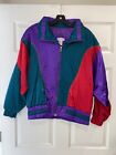 Vintage Lavon Nylon Jacket Size Medium Purple Red Quilted 80S Insulated Coat